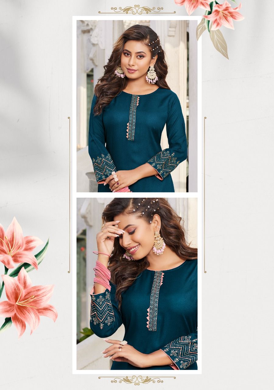 Ladies Flavour Serena 7 Rayon New Fancy Ethnic Wear Designer Kurtis Collection
